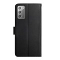 For Samsung Galaxy Note20 Genuine Leather Fingerprint-proof Horizontal Flip Phone Case(Black)