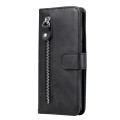 For Xiaomi Redmi Note 11E Fashion Calf Texture Zipper Horizontal Flip Leather Case(Black)