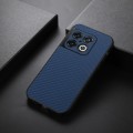 For OnePlus 10 Pro Accurate Hole Carbon Fiber Texture PU Phone Case(Blue)