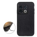 For OnePlus 10 Pro Accurate Hole Litchi Texture Genuine Leather Phone Case(Black)