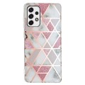 For Samsung Galaxy A13 4G Electroplating Pattern TPU Phone Case(Pink White Rhombus)