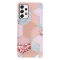 For Samsung Galaxy A53 5G Electroplating Pattern TPU Phone Case(Pink Rhombus)
