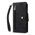 For Samsung Galaxy S22 Rivet Buckle 9 Cards Three Fold Leather Phone Case(Black)