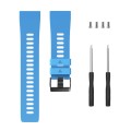 For Garmin Forerunner 35 Black Buckle Silicone Watch Band(Sky Blue)
