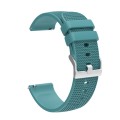 20mm Pockmarked Silver Buckle Silicone Watch Band for Huawei Watch / Samsung Galaxy Watch(Pine Green