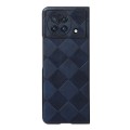 For vivo X Fold Precise Hole Weave Plaid PU Phone Case(Blue)