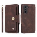 For Samsung Galaxy S21 FE 5G POLA 9 Card-slot Oil Side Leather Phone Case(Brown)