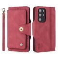 For Samsung Galaxy S22 Ultra 5G POLA 9 Card-slot Oil Side Leather Phone Case(Red)