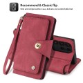 For Samsung Galaxy S22 Ultra 5G POLA 9 Card-slot Oil Side Leather Phone Case(Red)