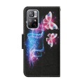 For Xiaomi Redmi Note 11 5G China Coloured Drawing Pattern Leather Phone Case(Three Fluorescent Butt