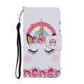 For Samsung Galaxy A33 5G Colored Drawing Pattern Flip Leather Case(Crown Unicorn)