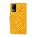For vivo V21e 4G Ethnic Style Embossed Pattern Leather Phone Case(Yellow)