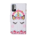 For Xiaomi Redmi Note 10 5G Colored Drawing Pattern Flip Leather Case(Crown Unicorn)