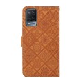 For OPPO A54 Ethnic Style Embossed Pattern Leather Phone Case(Brown)