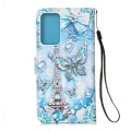 For Samsung Galaxy A13 4G Colored Drawing Pattern Plain Weave Leather Phone Case(Tower Butterfly)