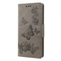 For Xiaomi Redmi 10C Butterfly Embossed Leather Phone Case(Grey)