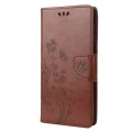 For Samsung Galaxy M23 5G Butterfly Flower Pattern Flip Leather Phone Case(Brown)