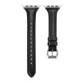 Genuine Leather Watch Band For Apple Watch Series 8&7 41mm / SE 2&6&SE&5&4 40mm / 3&2&1 38mm(Black)