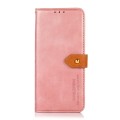 For Samsung Galaxy M33 5G KHAZNEH Dual-color Cowhide Texture Flip Leather Phone Case(Rose Gold)