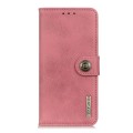 For Samsung Galaxy M33 5G KHAZNEH Cowhide Texture Leather Phone Case(Pink)