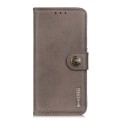 For Samsung Galaxy M33 5G KHAZNEH Cowhide Texture Leather Phone Case(Khaki)