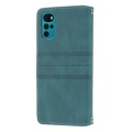 For Motorola Moto G22 Embossed Striped Magnetic Buckle Horizontal Flip Phone Leather Case(Green)