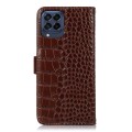 For Samsung Galaxy M53 5G Crocodile Top Layer Cowhide Leather Phone Case(Brown)