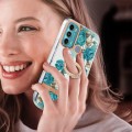 For Motorola Moto G60 / G40 Fusion Ring IMD Flowers TPU Phone Case(Blue Rose)