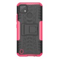 For OPPO Realme C21Y Tire Texture TPU + PC Phone Case with Holder(Pink)