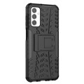 For Samsung Galaxy M23 / F23 5G Tire Texture TPU + PC Phone Case with Holder(Black)