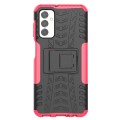 For Samsung Galaxy M23 / F23 5G Tire Texture TPU + PC Phone Case with Holder(Pink)