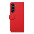 For Samsung Galaxy S21 FE 5G KHAZNEH Litchi Texture Leather RFID Phone Case(Red)