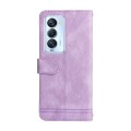 For Tecno Camon 18 Premier Skin Feel Life Tree Metal Button Leather Phone Case(Purple)
