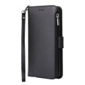 For Huawei P30 Lite Microfiber Zipper Horizontal Flip Leather Case(Black)