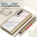 For Samsung Galaxy Z Fold3 5G 360 Full Body Electroplating Hinge Phone Case with Stylus(Gold)