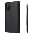 For Samsung Galaxy A03s EU Version 9 Card Slots Zipper Wallet Bag Leather Phone Case(Black)
