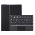 YA08B-A  Lambskin Texture Voltage Round Keycap Bluetooth Keyboard Leather Case with Touchpad For Sam