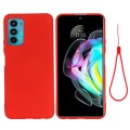 For Motorola Moto Edge 20 Pro Pure Color Liquid Silicone Shockproof Full Coverage Phone Case(Red)