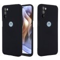 For Motorola Moto G51 5G Pure Color Liquid Silicone Shockproof Full Coverage Phone Case(Black)
