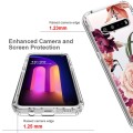 For LG V60 ThinQ 5G PC+TPU Transparent Painted Phone Case(Purple Floral)