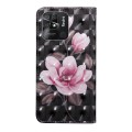 For Xiaomi Redmi 10C Global 3D Painted Pattern Leather Phone Case(Pink Flower)