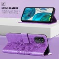 For Motorola Moto G52 Embossed Butterfly Leather Phone Case(Purple)