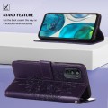 For Motorola Moto G52 Embossed Butterfly Leather Phone Case(Dark Purple)