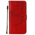 For OPPO Reno7 4G/F21 Pro Embossed Butterfly Leather Phone Case(Red)