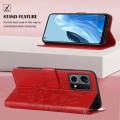 For OPPO Reno7 4G/F21 Pro Embossed Butterfly Leather Phone Case(Red)