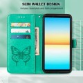 For Sony Xperia 10 IV Embossed Butterfly Leather Phone Case(Green)