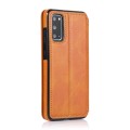 For Samsung Galaxy S20 Knight Magnetic Suction Leather Phone Case(Khaki)