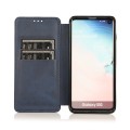 For Samsung Galaxy S10 Knight Magnetic Suction Leather Phone Case(Blue)