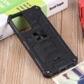 For Samsung Galaxy A73 5G Shockproof TPU + PC Magnetic Protective Phone Case with Holder(Black)