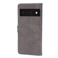 For Google Pixel 7 5G Embossed Happy Cat Pattern Leather Phone Case(Grey)